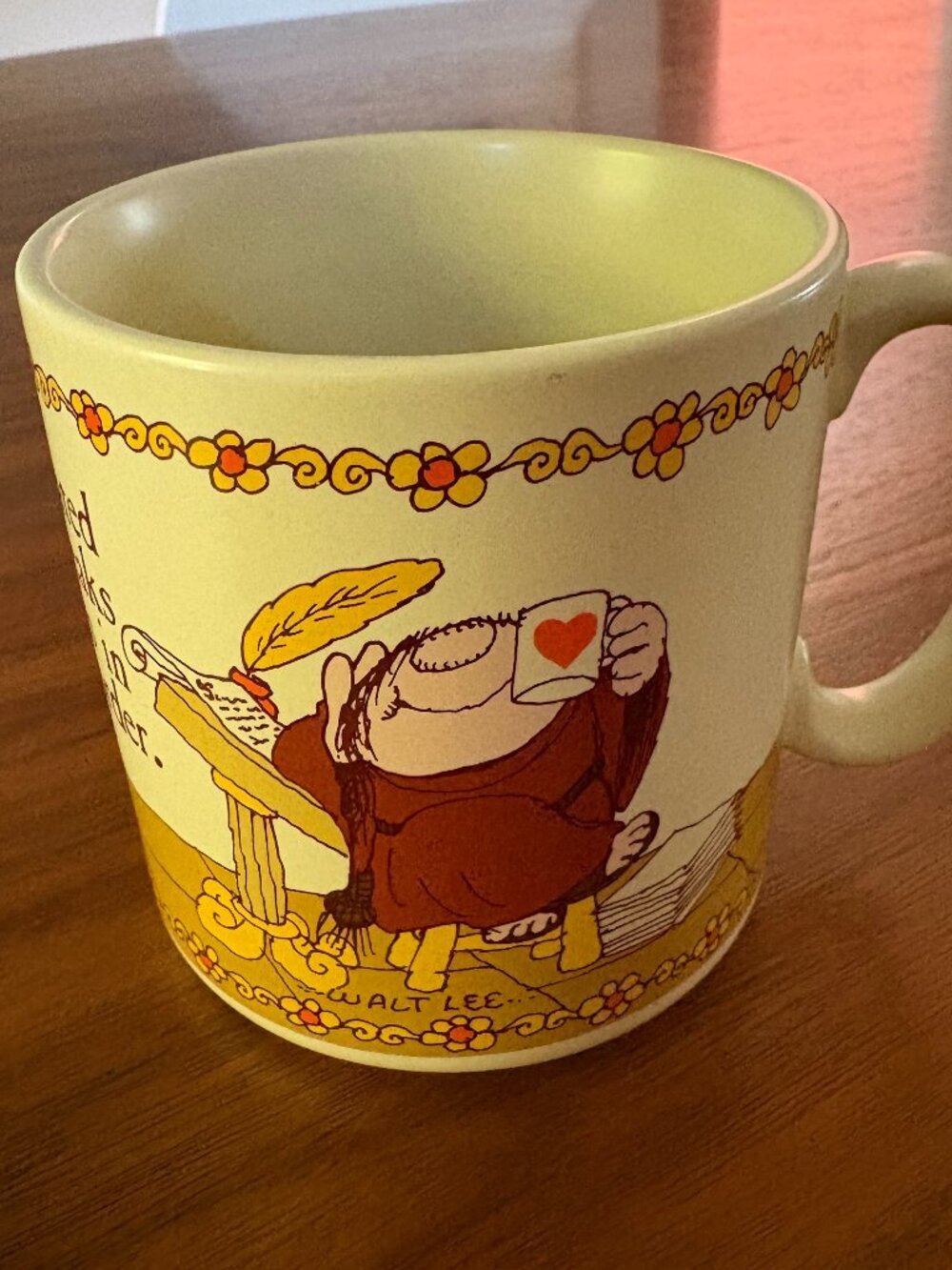 Walt Lee cartoon Sherman on the Mount American Greetings stoneware coffee mug